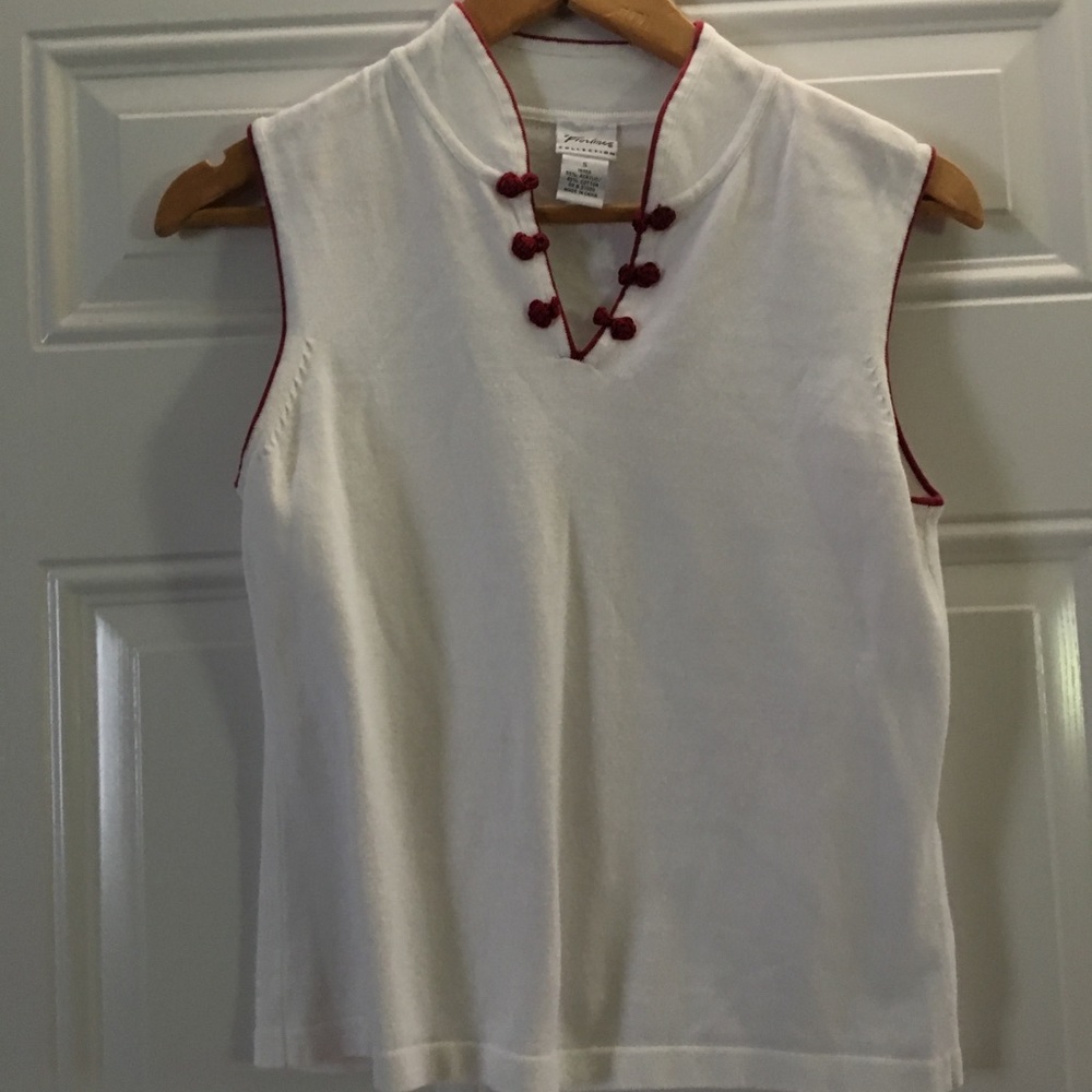 Georgio Fiorlini Sleeveless White Embellished Top